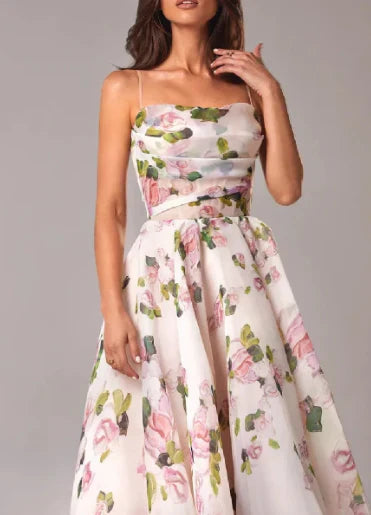 Analia - elegante bloemen midi jurk