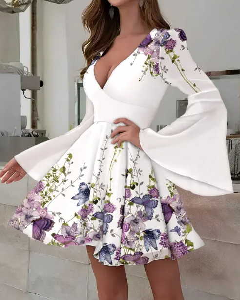 Jovie - elegant bloemen mini-jurk