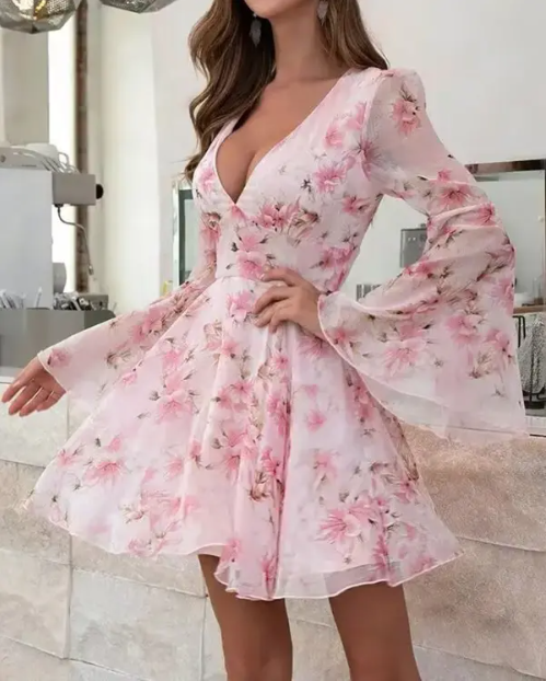 Jovie - elegant bloemen mini-jurk