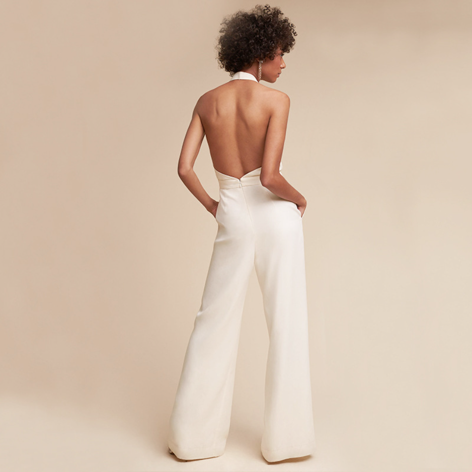 Theia - elegant wijdvallende jumpsuit met open rug