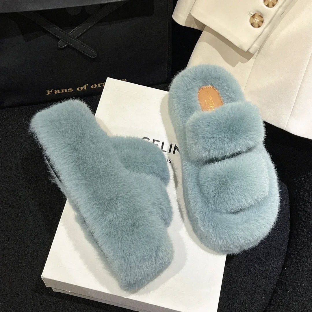 Fur Delight - zachte fluffy huisslippers