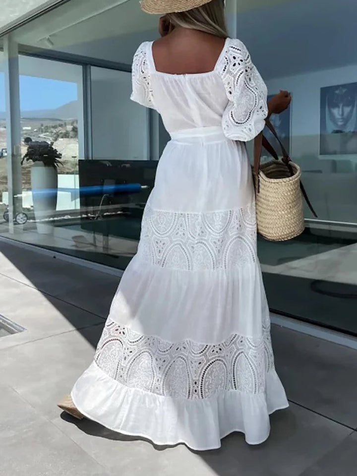 Leslie - elegante kanten maxi jurk