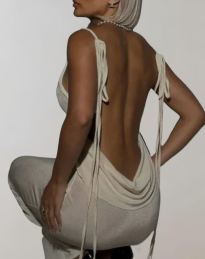 Selena - Elegante rugloze bodycon-jurk met trekkoord