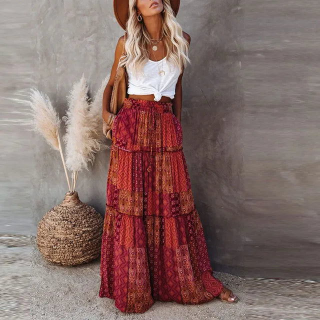 Tyra - stijlvolle bohemian maxi rok