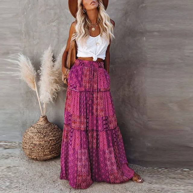 Tyra - stijlvolle bohemian maxi rok