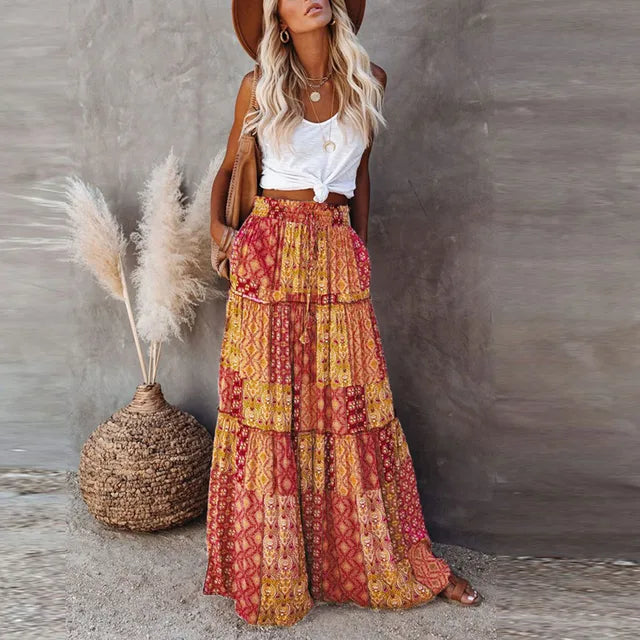 Tyra - stijlvolle bohemian maxi rok