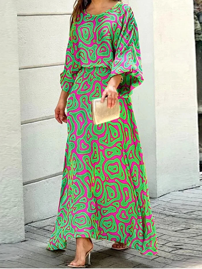 Rylee - trendy bedrukte maxi jurk