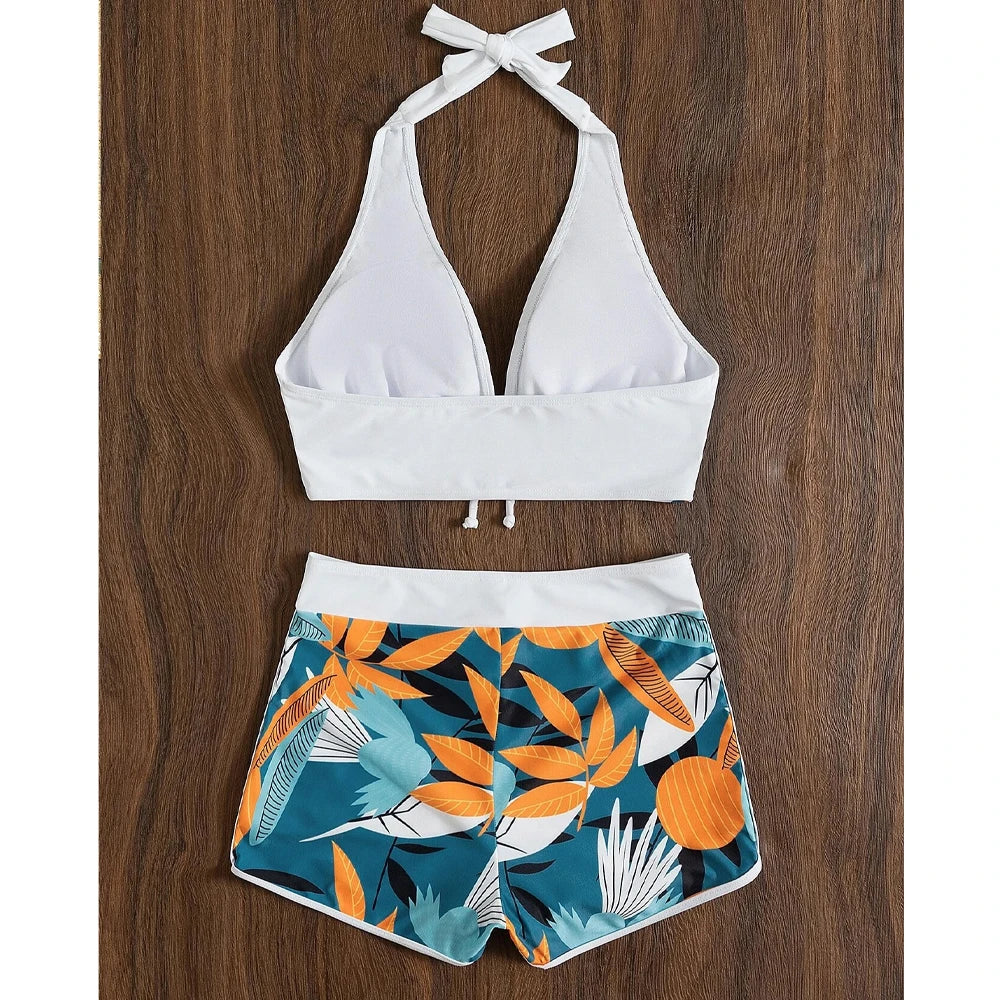 Rylie - halterneck bikini met push-up shorts