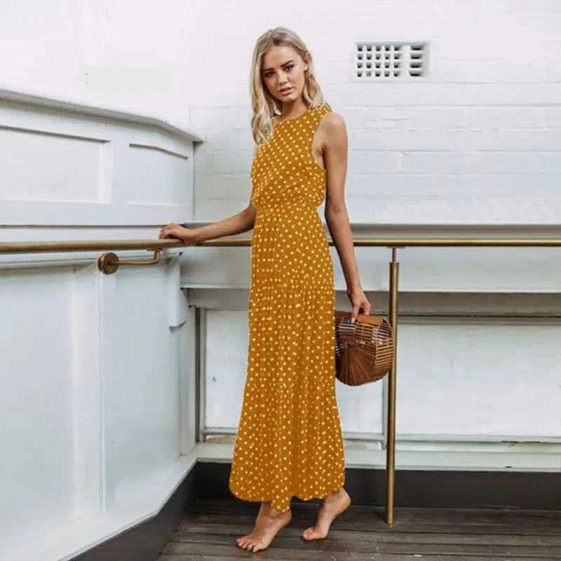 Ivana - zomer maxi-jurk met polka-dots