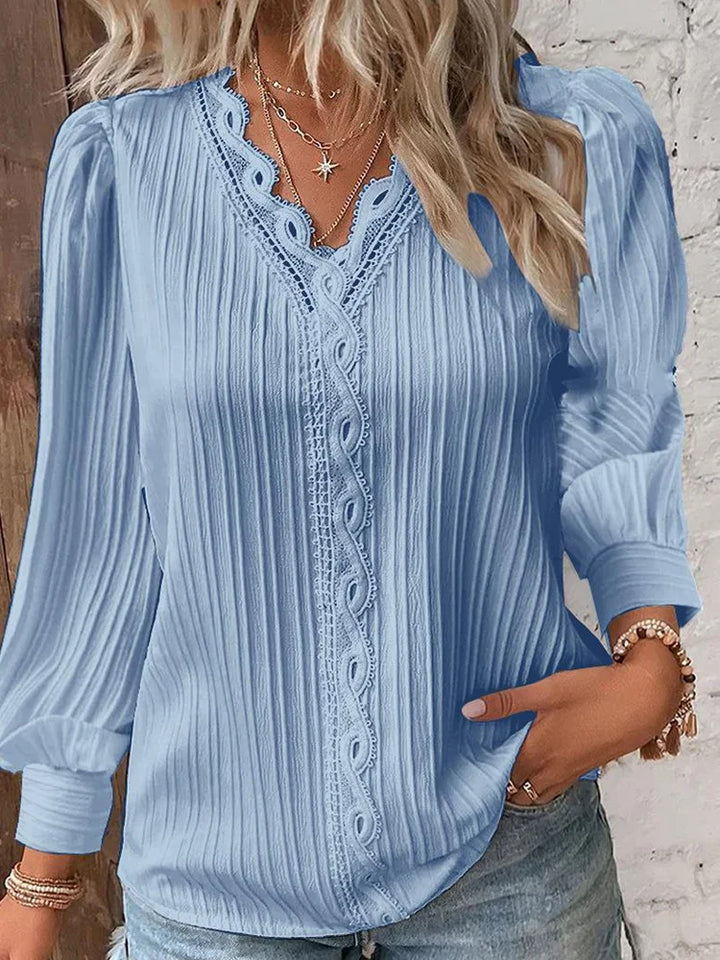 Brenna - casual blouse met kanten voering