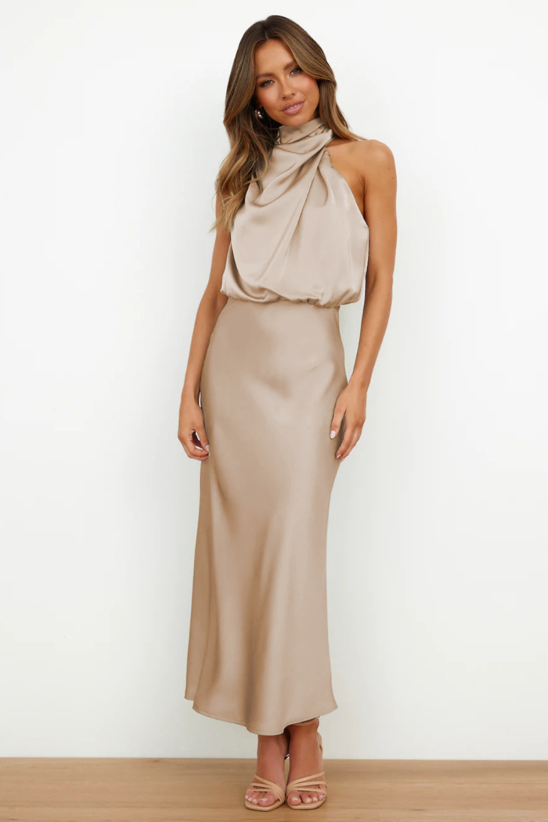 Gabriella - Elegante satijnen maxi-jurk