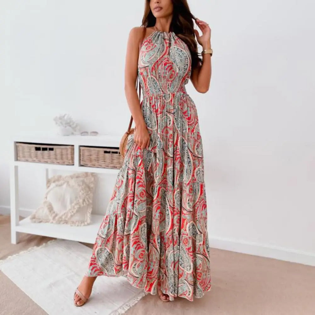 Rachel - Halterrugloze Maxi Jurk