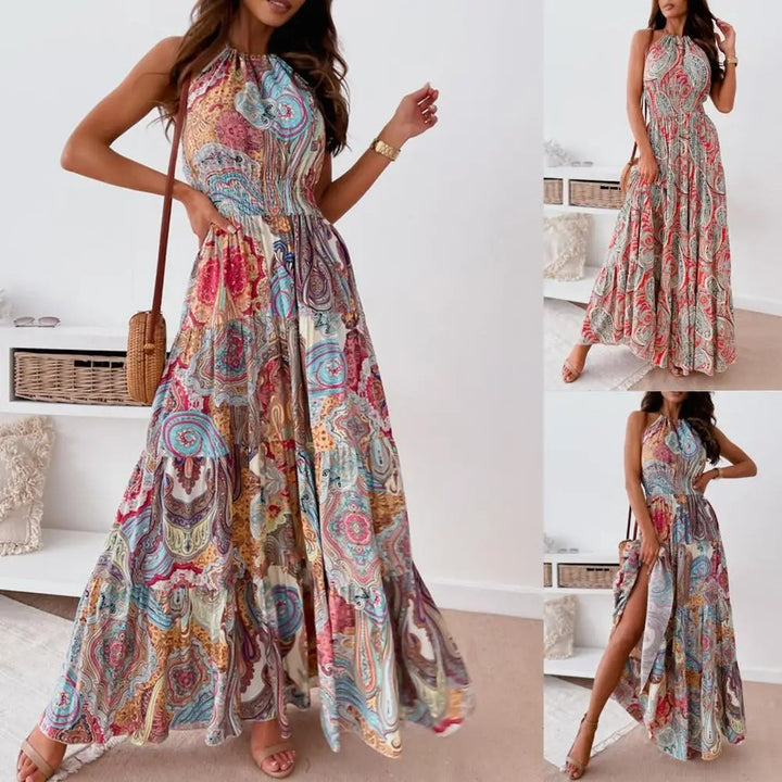 Rachel - Halterrugloze Maxi Jurk