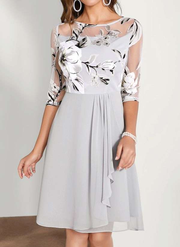 Laura - chiffon bloemenprint jurk