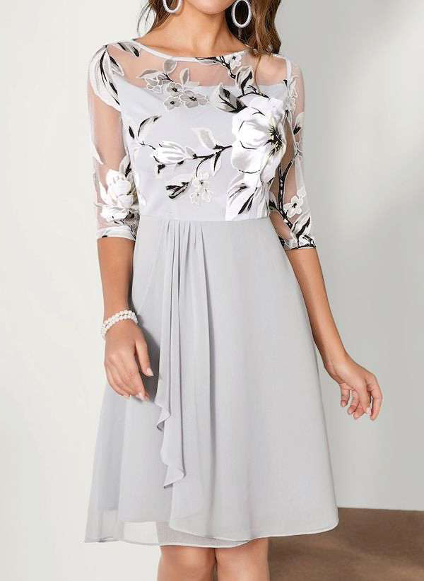 Laura - chiffon bloemenprint jurk