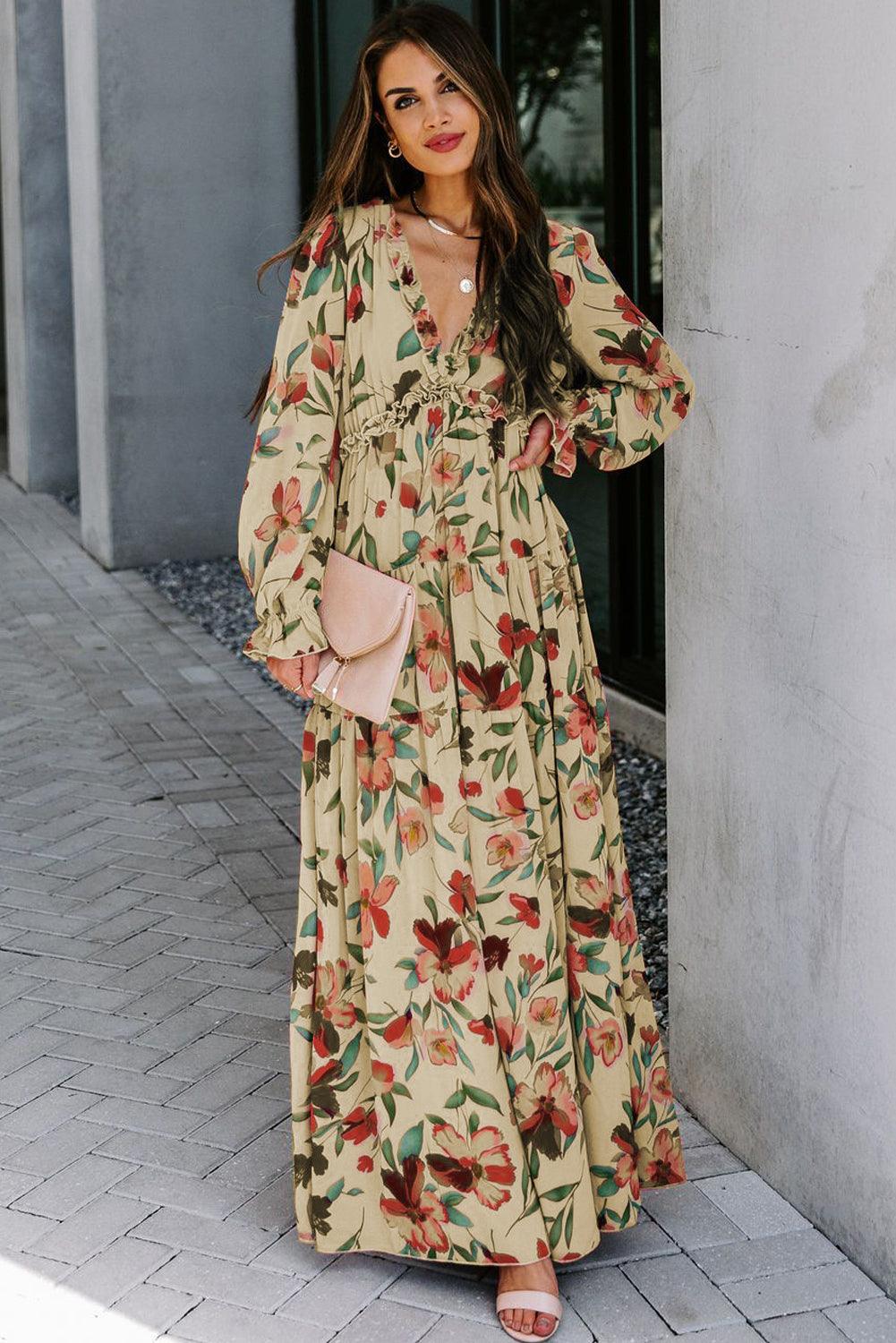 Teresa - elegante bloemen maxi jurk